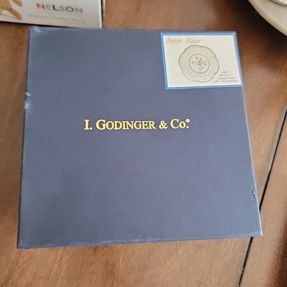 Set of 4 6” I. Godinger & Co. Petite Fleur Canape or Dessert Plates 5902 New - Picture 5 of 5
